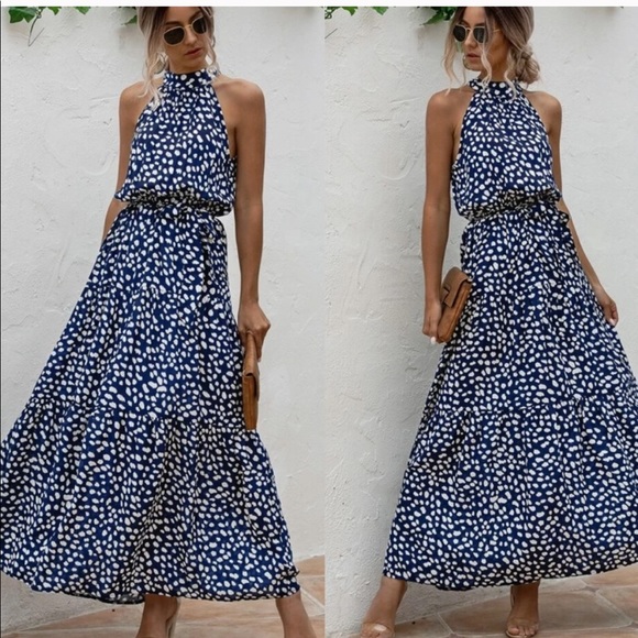 Boho floral halter maxi dress - Picture 8 of 11